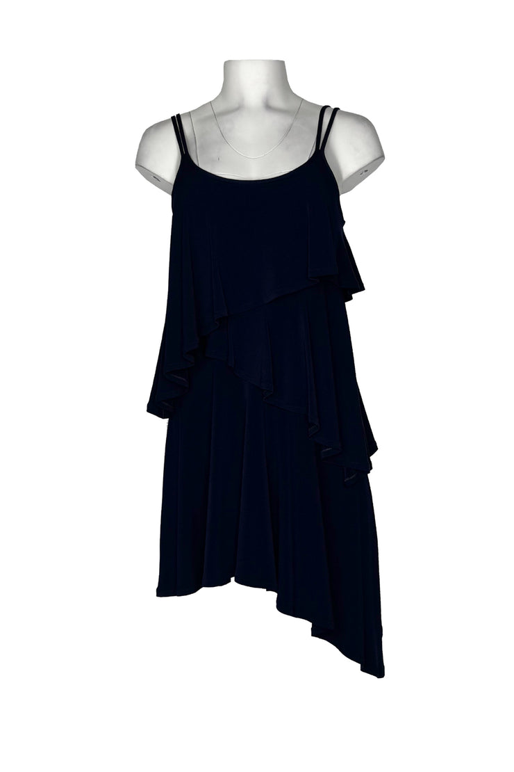 Strap asymmetric waterfall dress