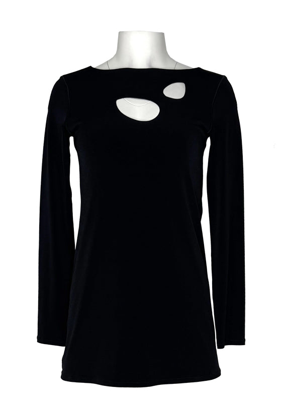 Cutout long sleeve lined tunic