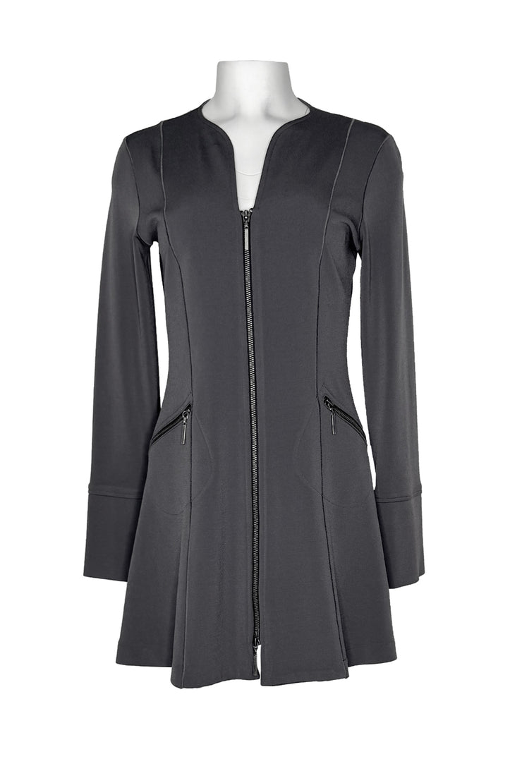 Front and pocket zipper single layer jacket