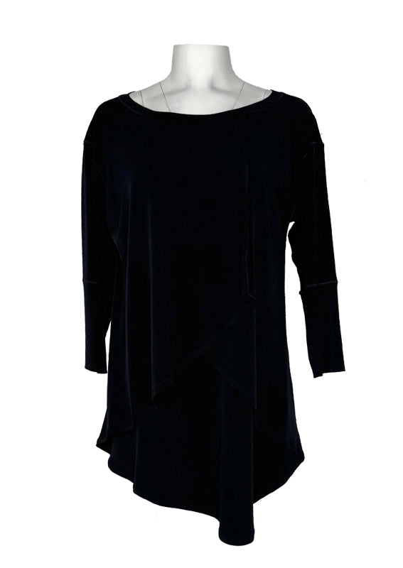 3/4 sleeve drape overlap tunic