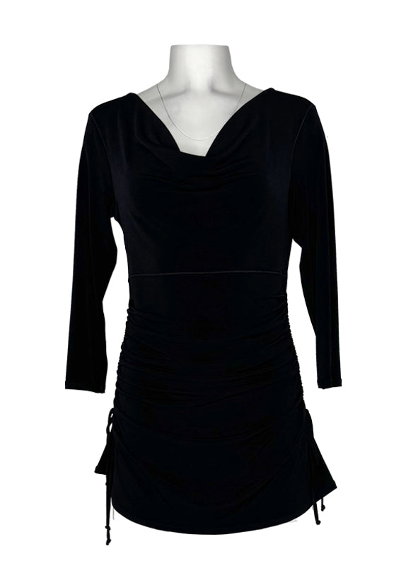Cowl neck gathered sides tunic