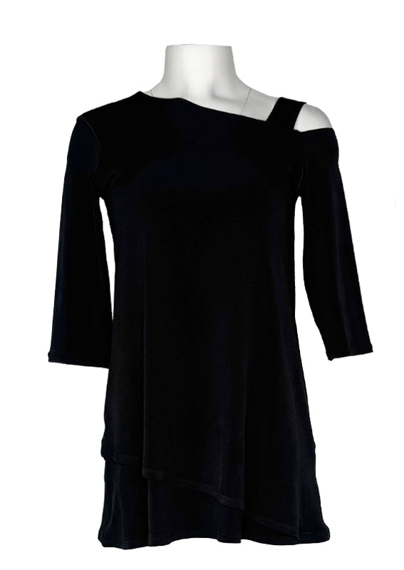 One shoulder flare tunic