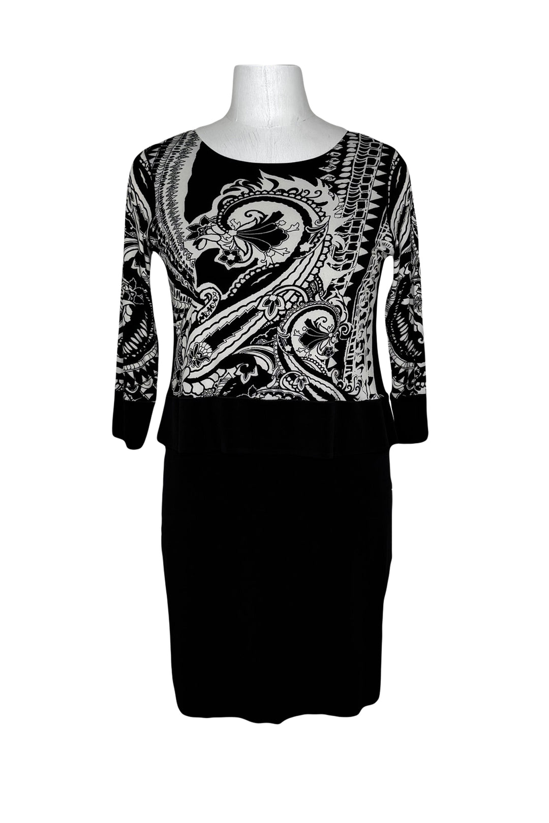 3/4 Sleeve layered banded tunic dress