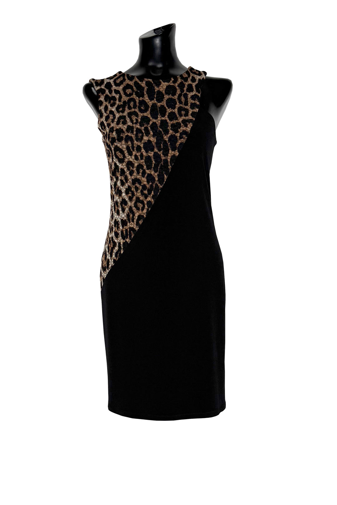 Diagonal bicolor double layer dress