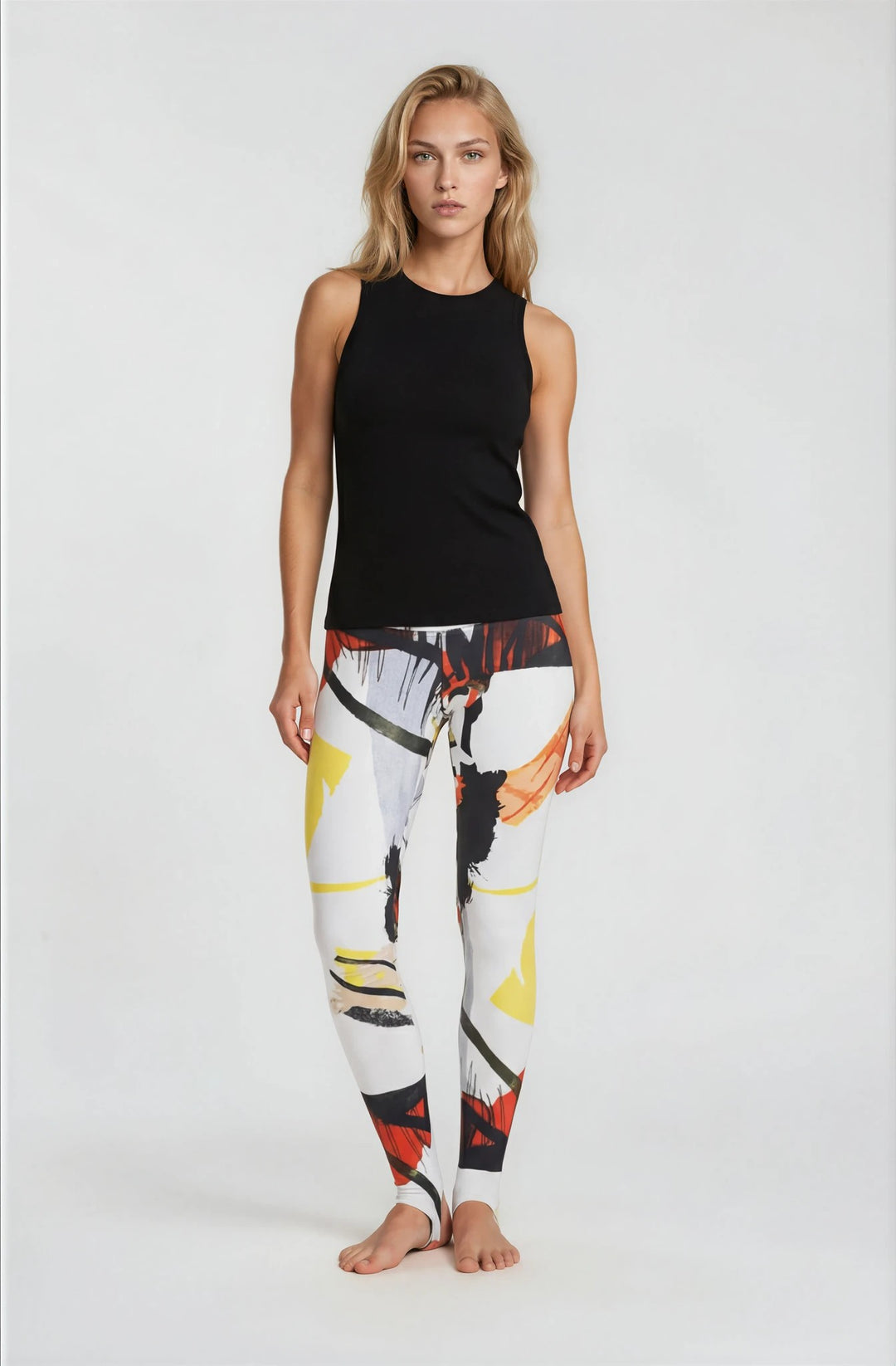 High Waist DBL Layered Stirrup Turnover Yoga Pants