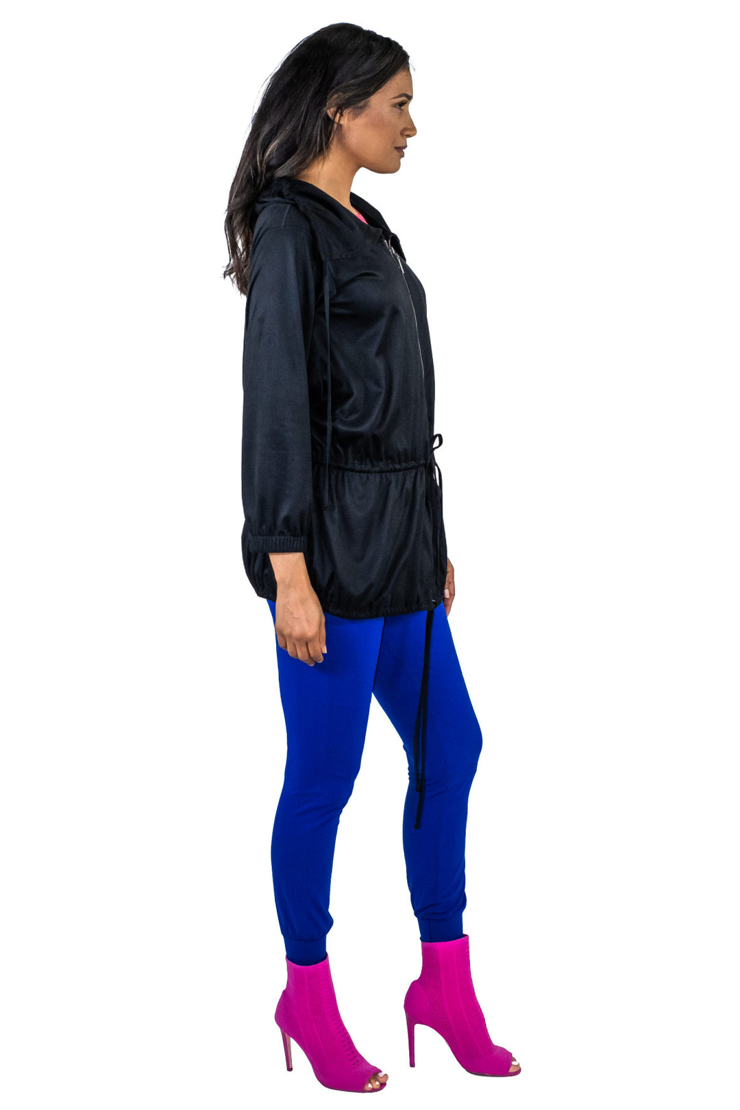 Long Sleeve Pull Collar Drawstring Parka