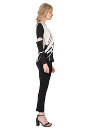 Part Split Sleeves Single Body Long Top