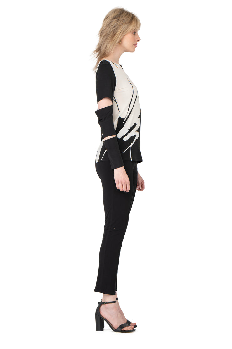 Part Split Sleeves Single Body Long Top