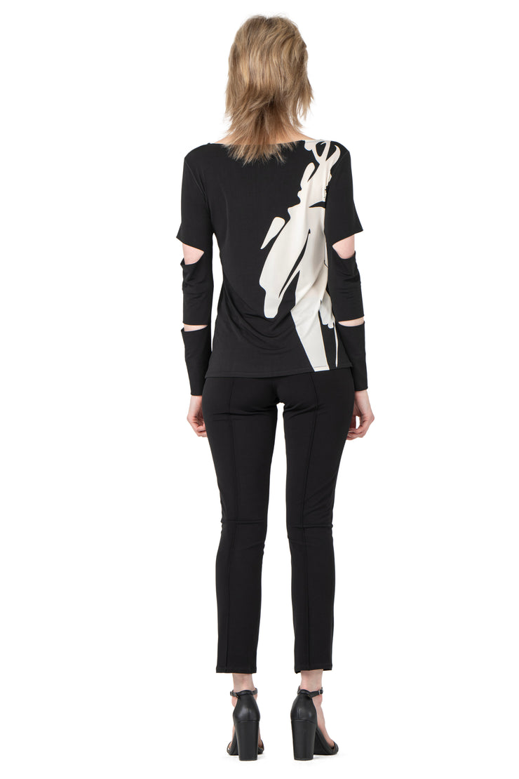 Part Split Sleeves Single Body Long Top