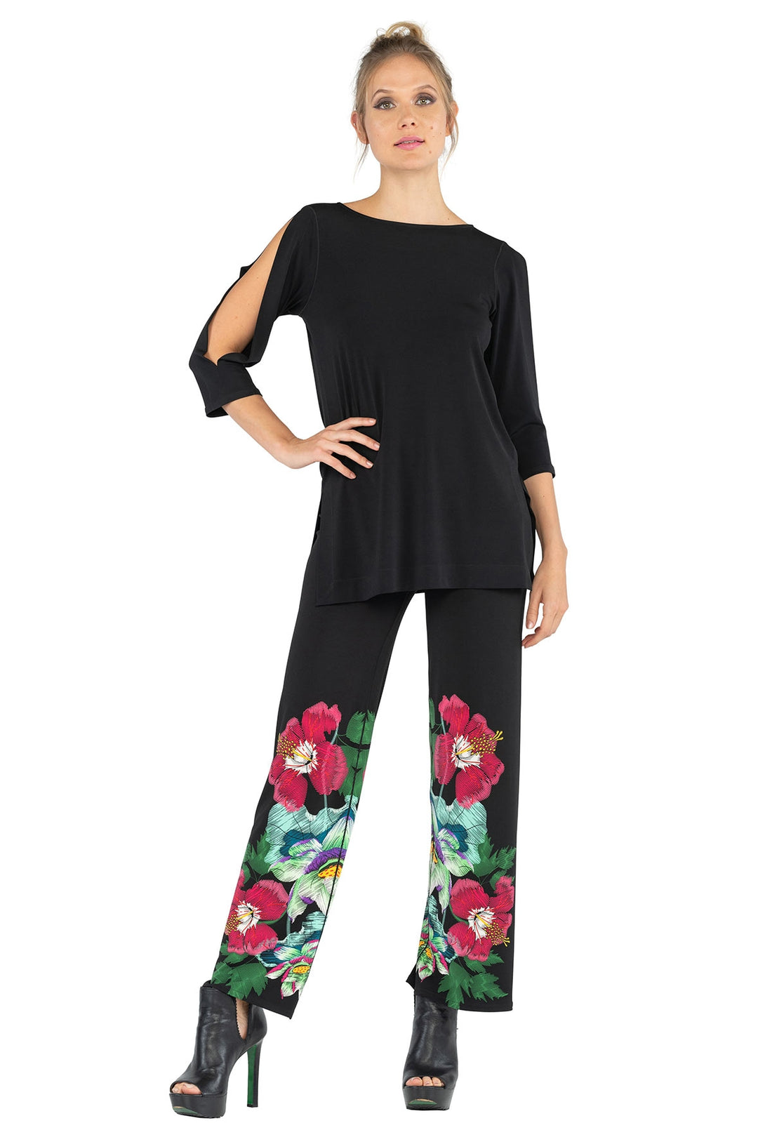 3.5" Yoke Straight High Elastic Waist Long Pant