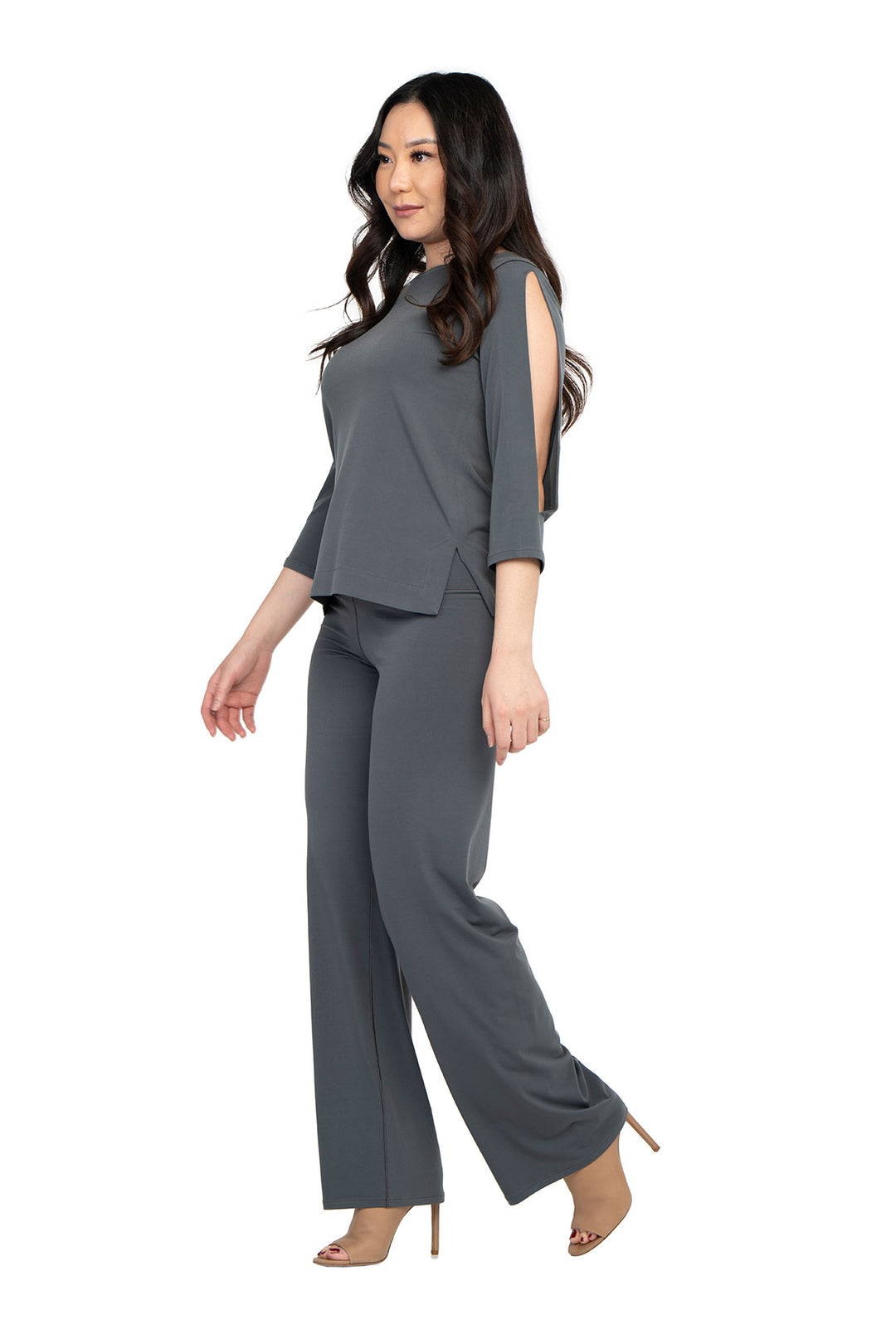 High Elastic Waist Straight Pants