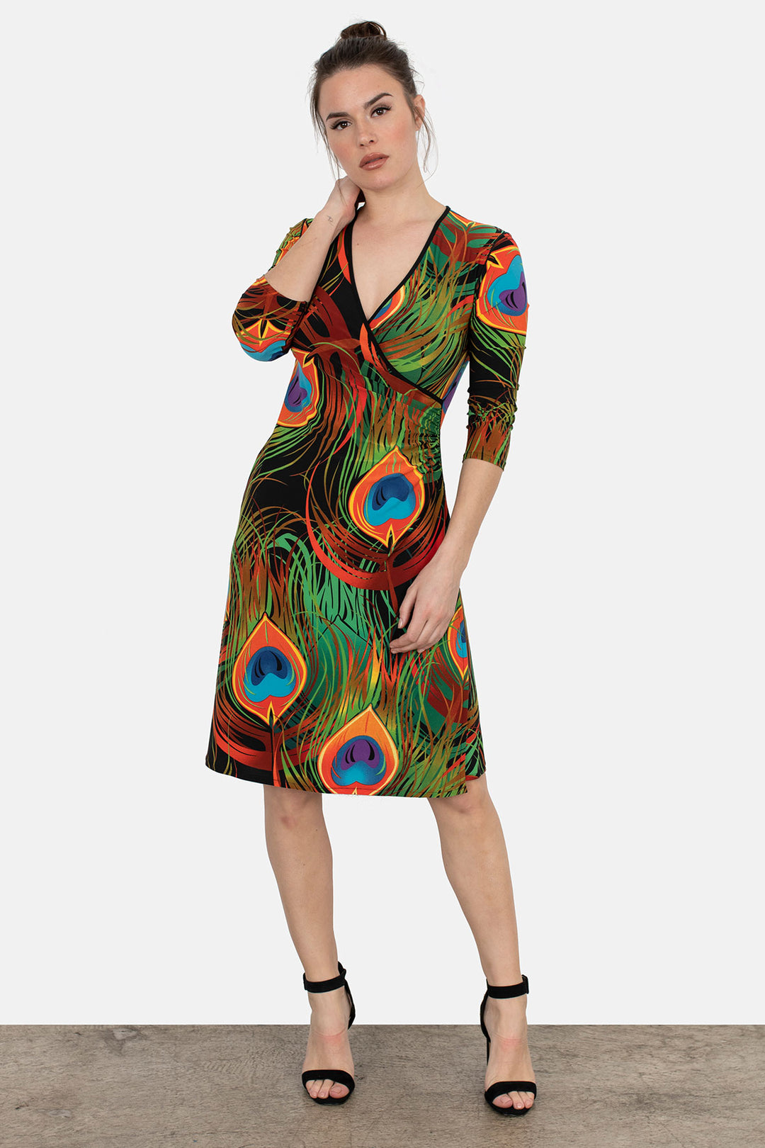 3/4 SLV Fold Over Dress