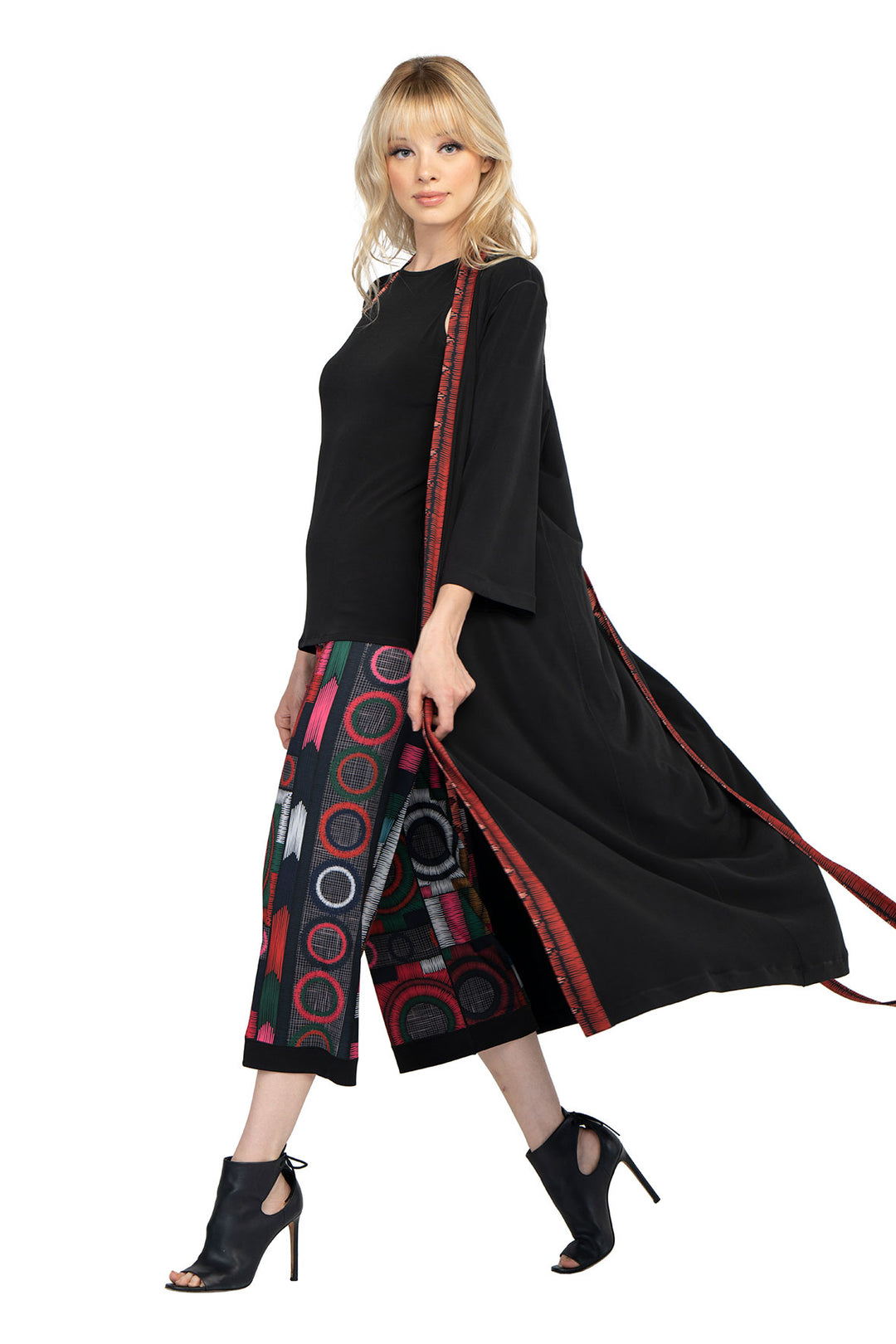 Single Layered 3.5" Yoke Banded Cropped High Waist Pants