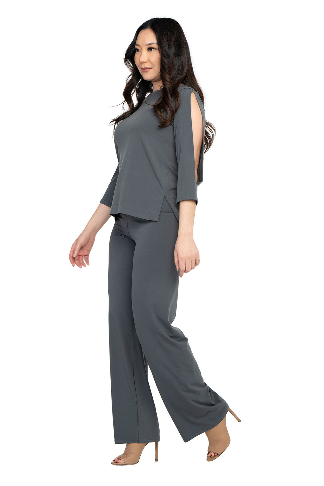 Slit Sleeve Simple Top