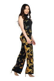 2" Small Yoke Elastic High Waist Straight Turnover Pants