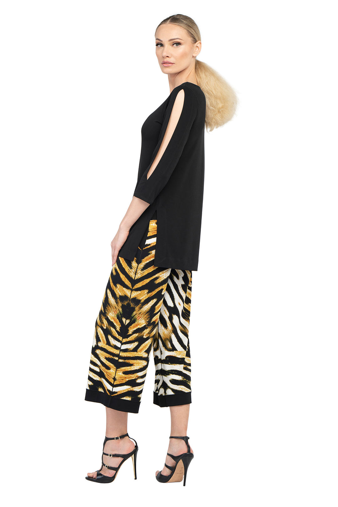 Side Seam Pocket Cropped Palazzo