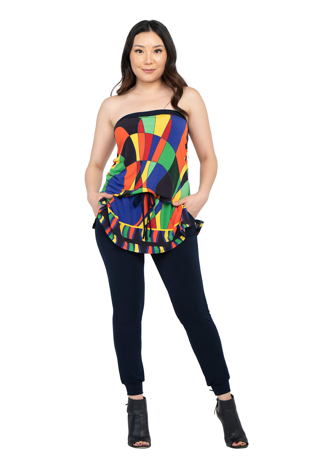 Strapless Gathered Waist Mini Dress / Tunic