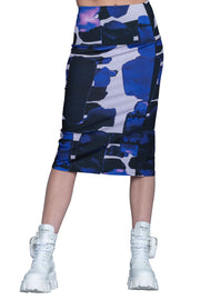 Double Waist Elastic Unlined Straight Skirt