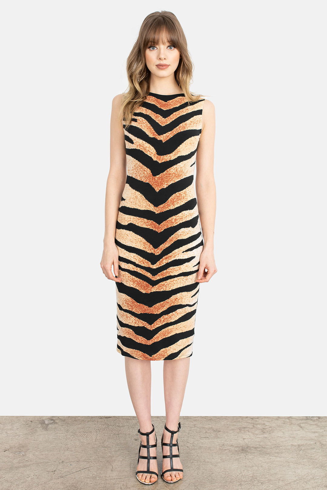 Sleeveless Bateau No Grommet Below Knee Dress