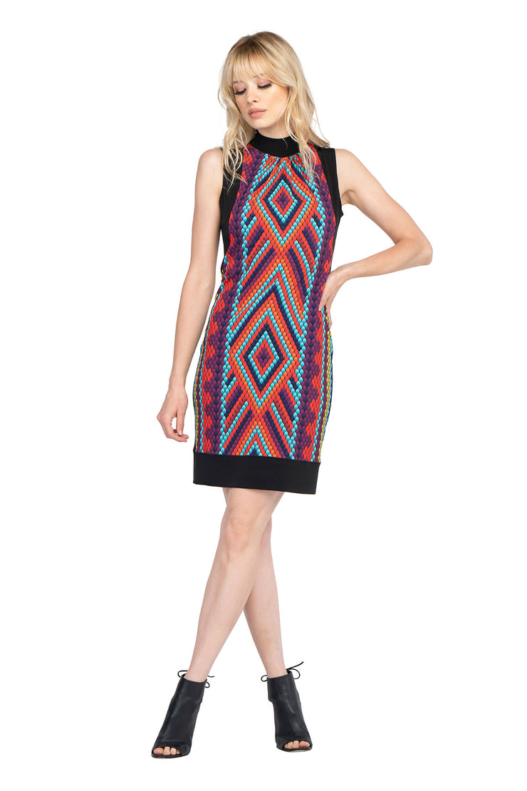 Contrast Armholes & BTM Band Lined Dress