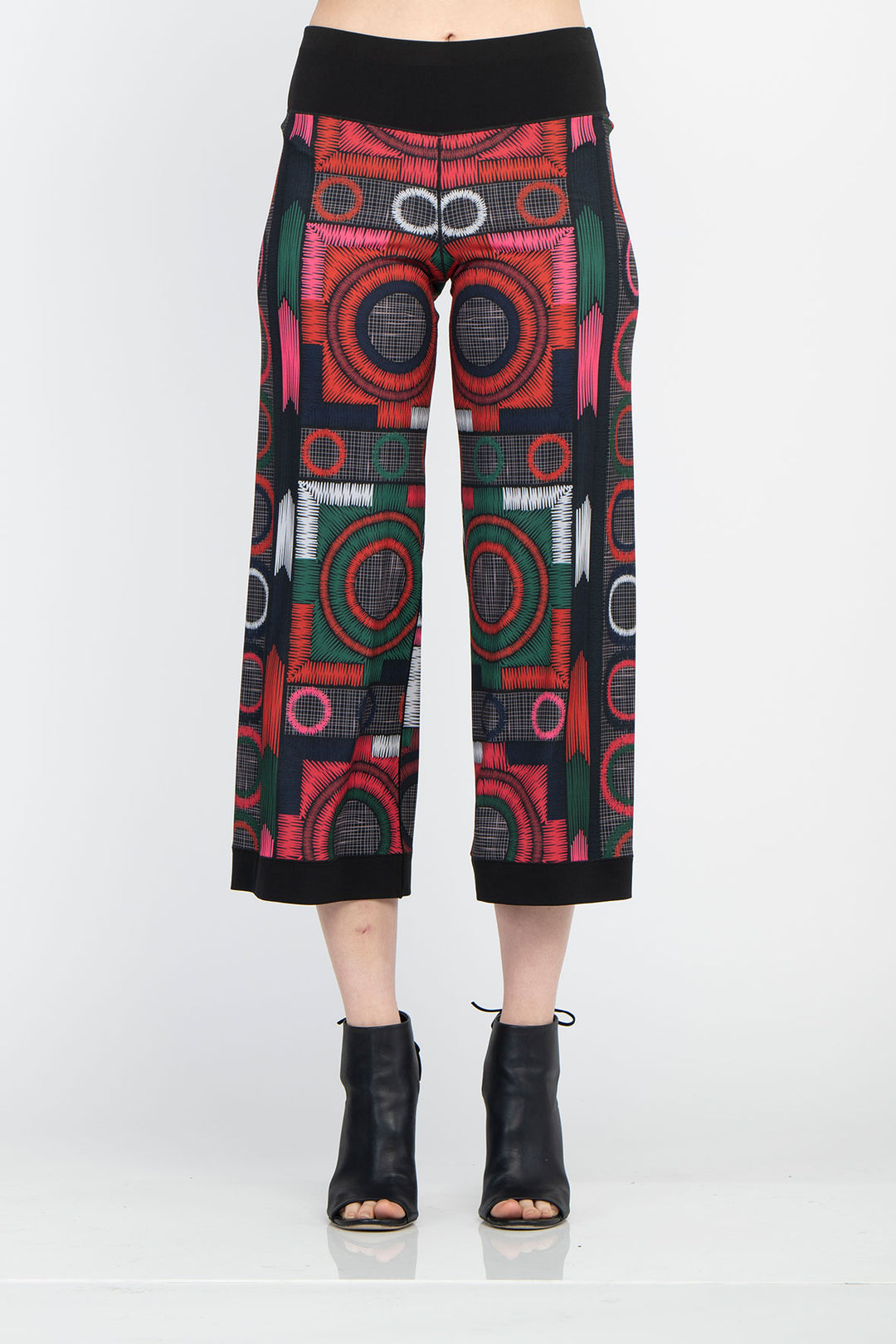 Single Layered 3.5" Yoke Banded Cropped High Waist Pants