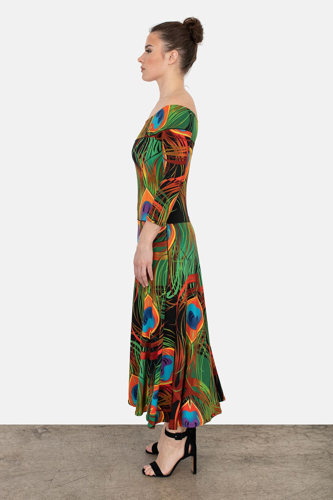 Off Shoulder 3/4 Sl. Long Dress