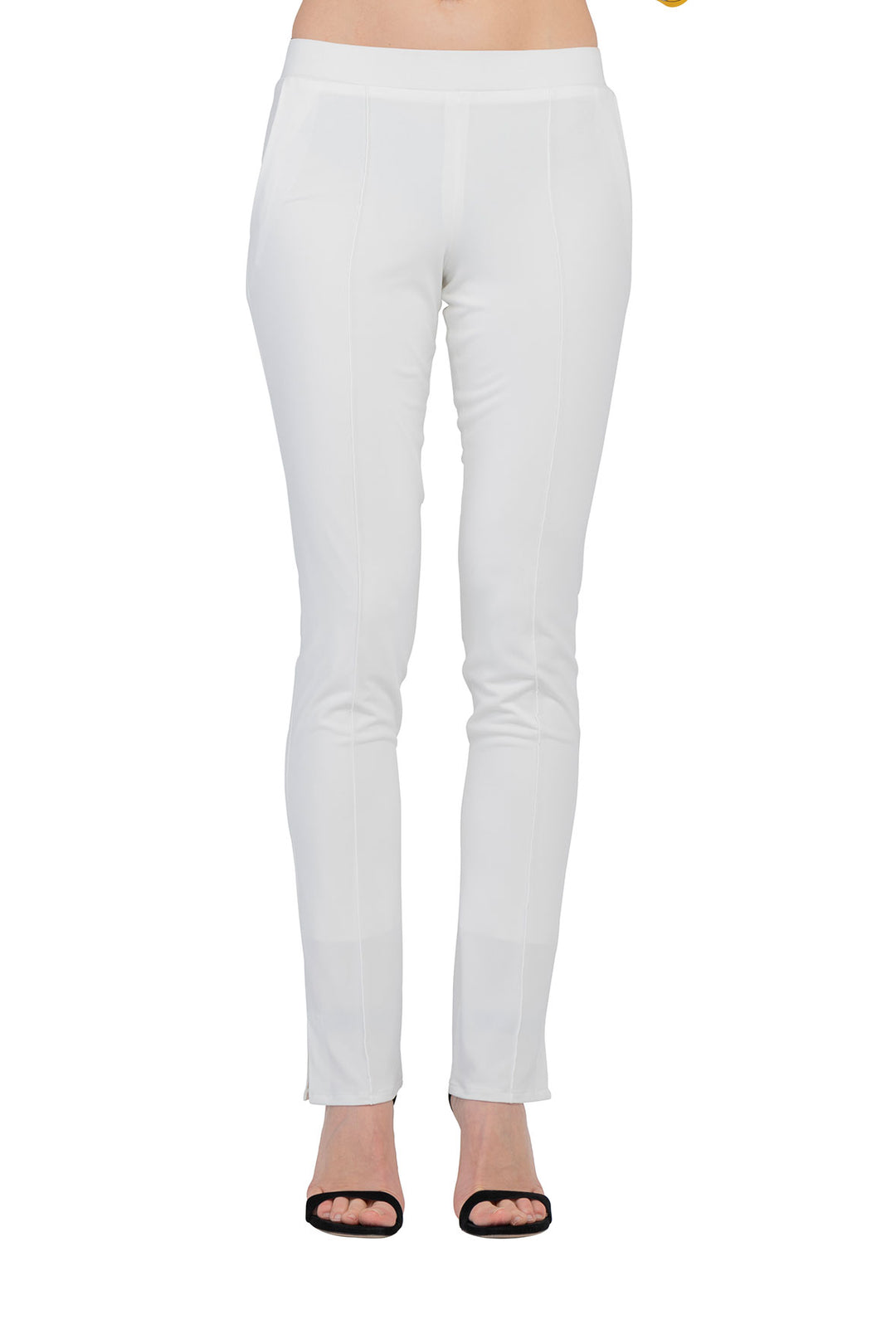 Lined Pocket Slit Bottom Striped Pants