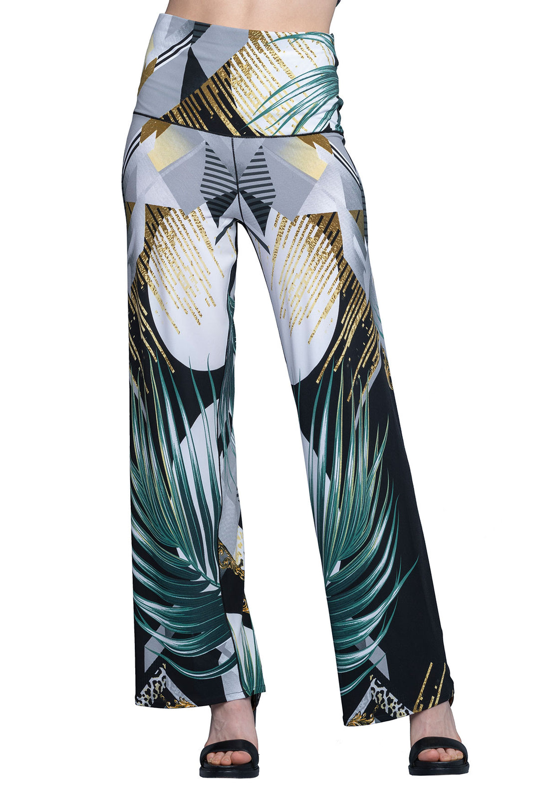 High Elastic Waist Straight Pants