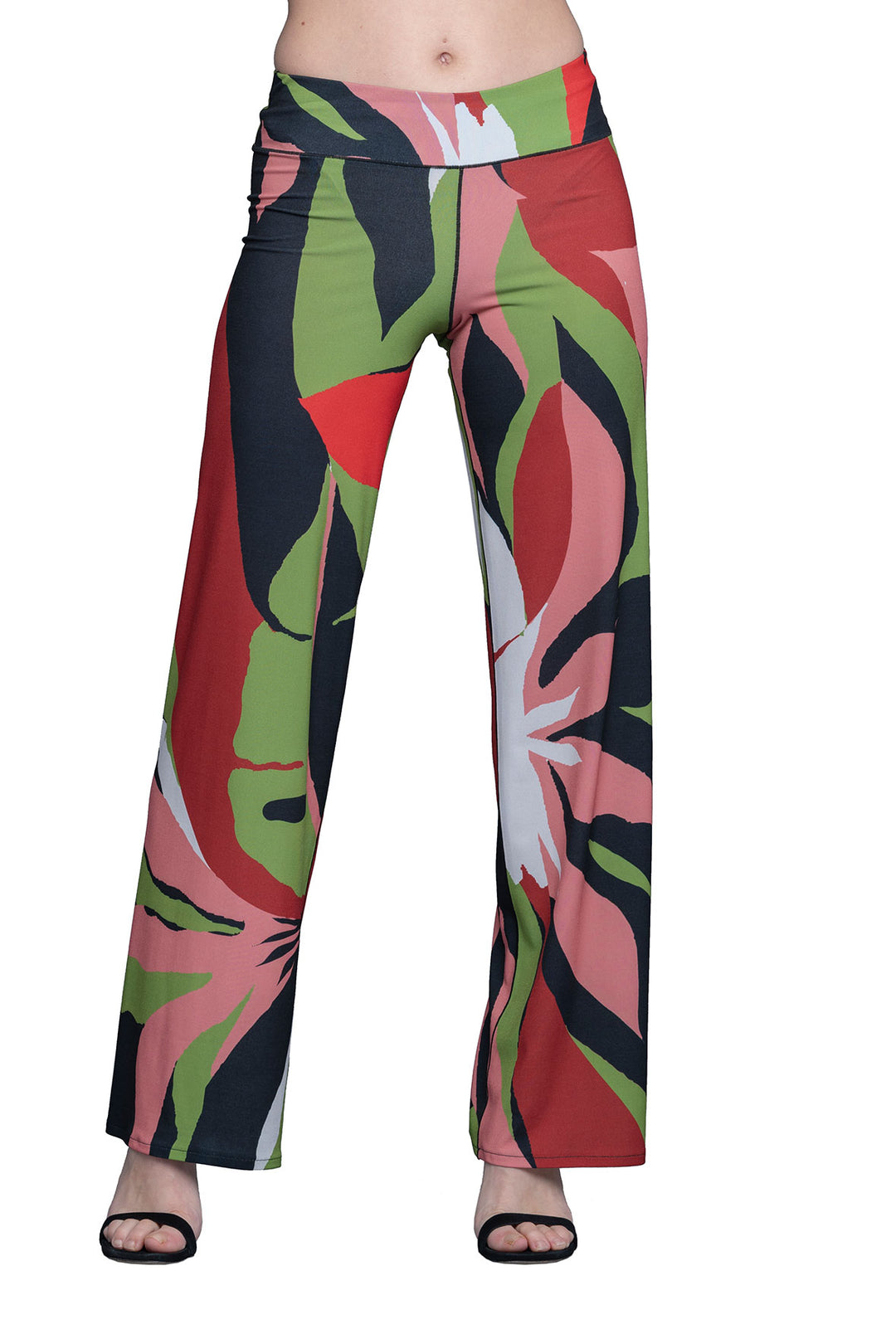 3.5" Yoke Straight High Elastic Waist Long Pant