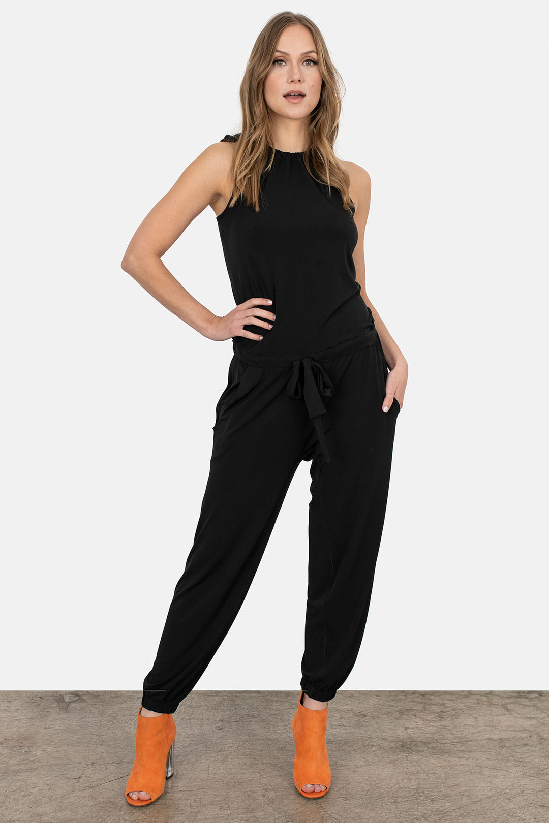 Neck Tie Jumpsuit