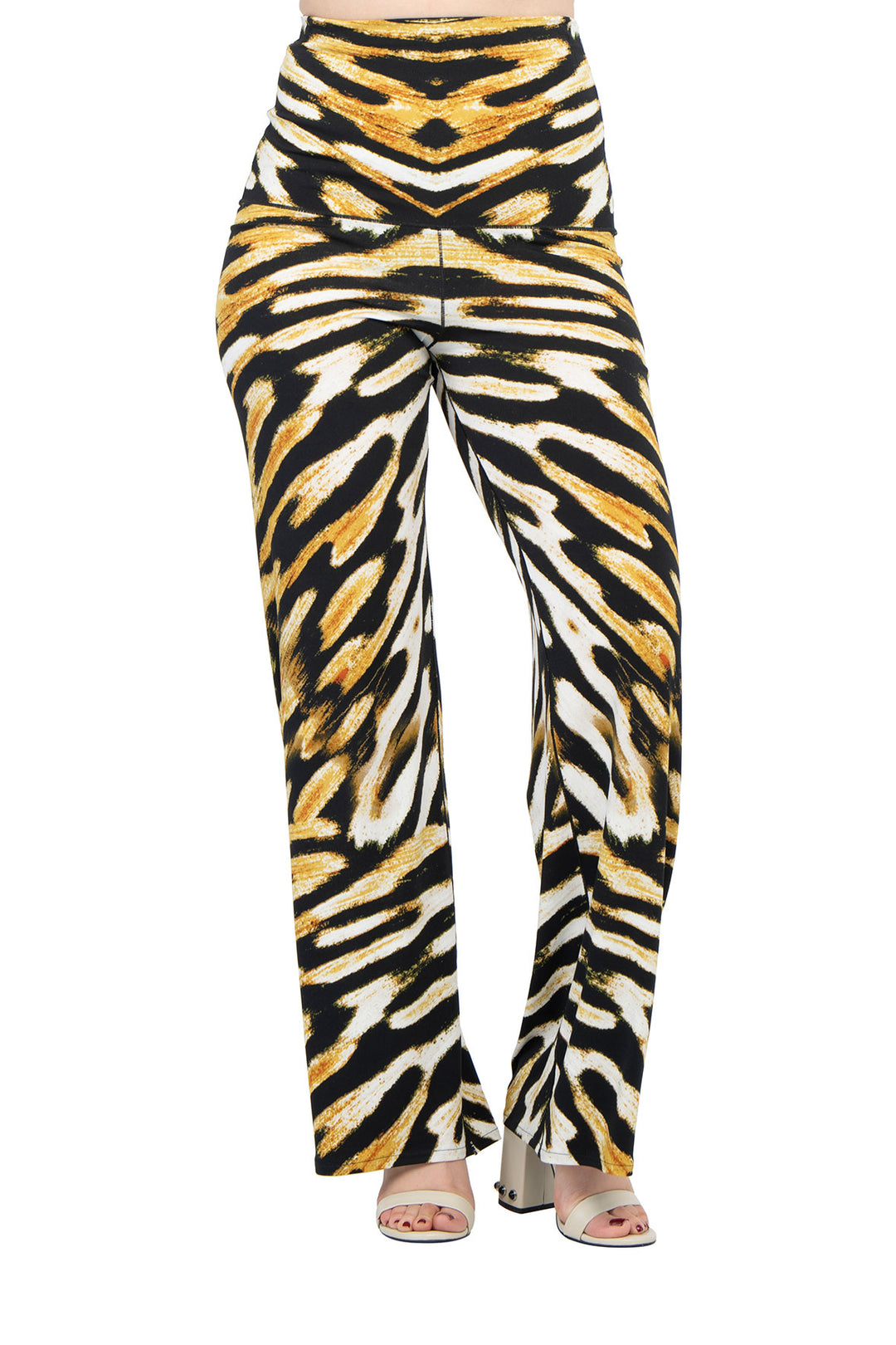 High Elastic Waist Straight Pants