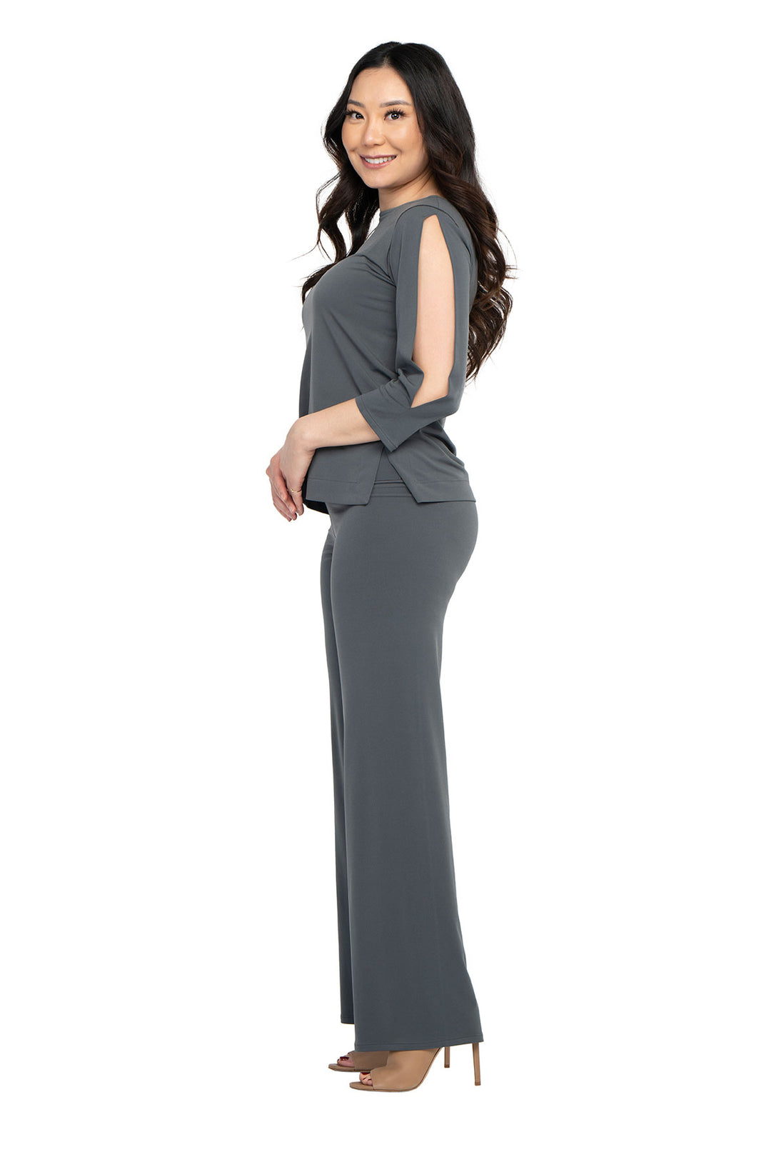 High Elastic Waist Straight Pants