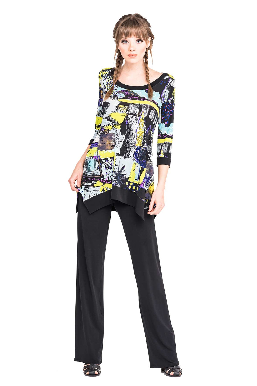 3/4 SL Hanky Banded Tunic