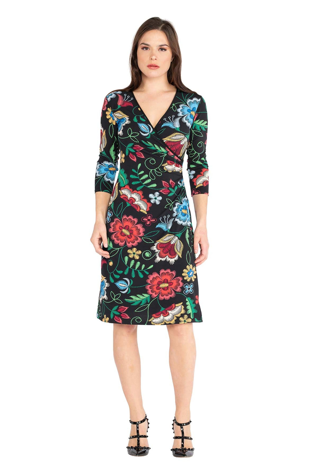 3/4 SLV Fold Over Dress