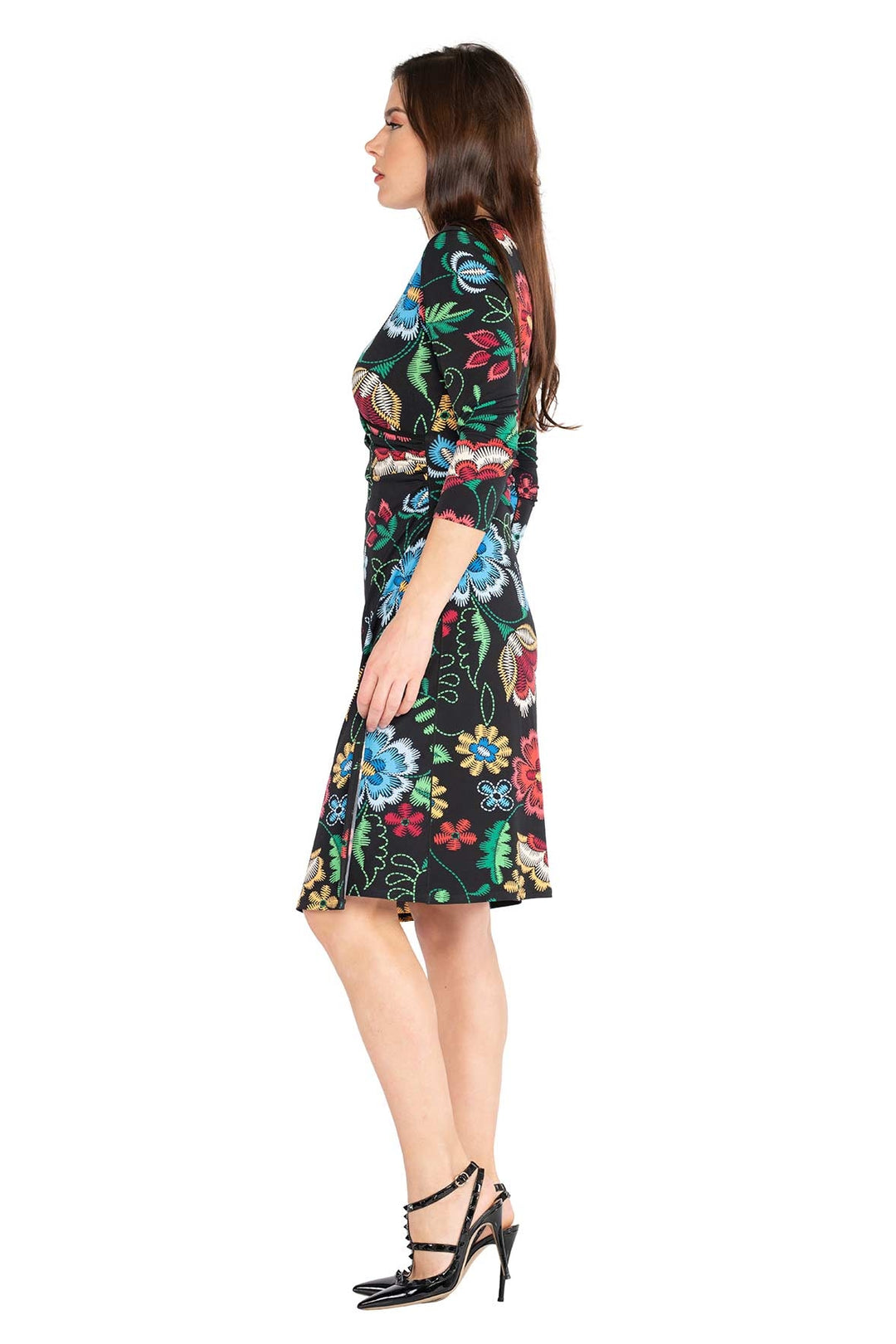 3/4 SLV Fold Over Dress