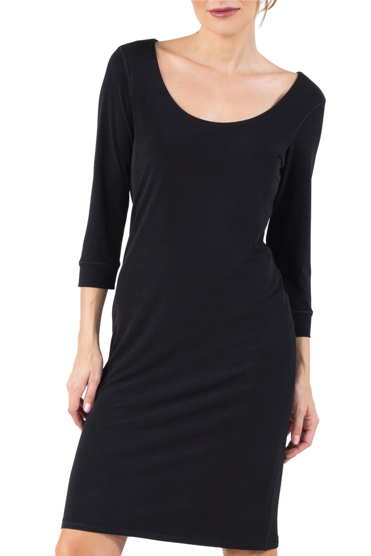 3/4 SLV Scoop Neck Dress