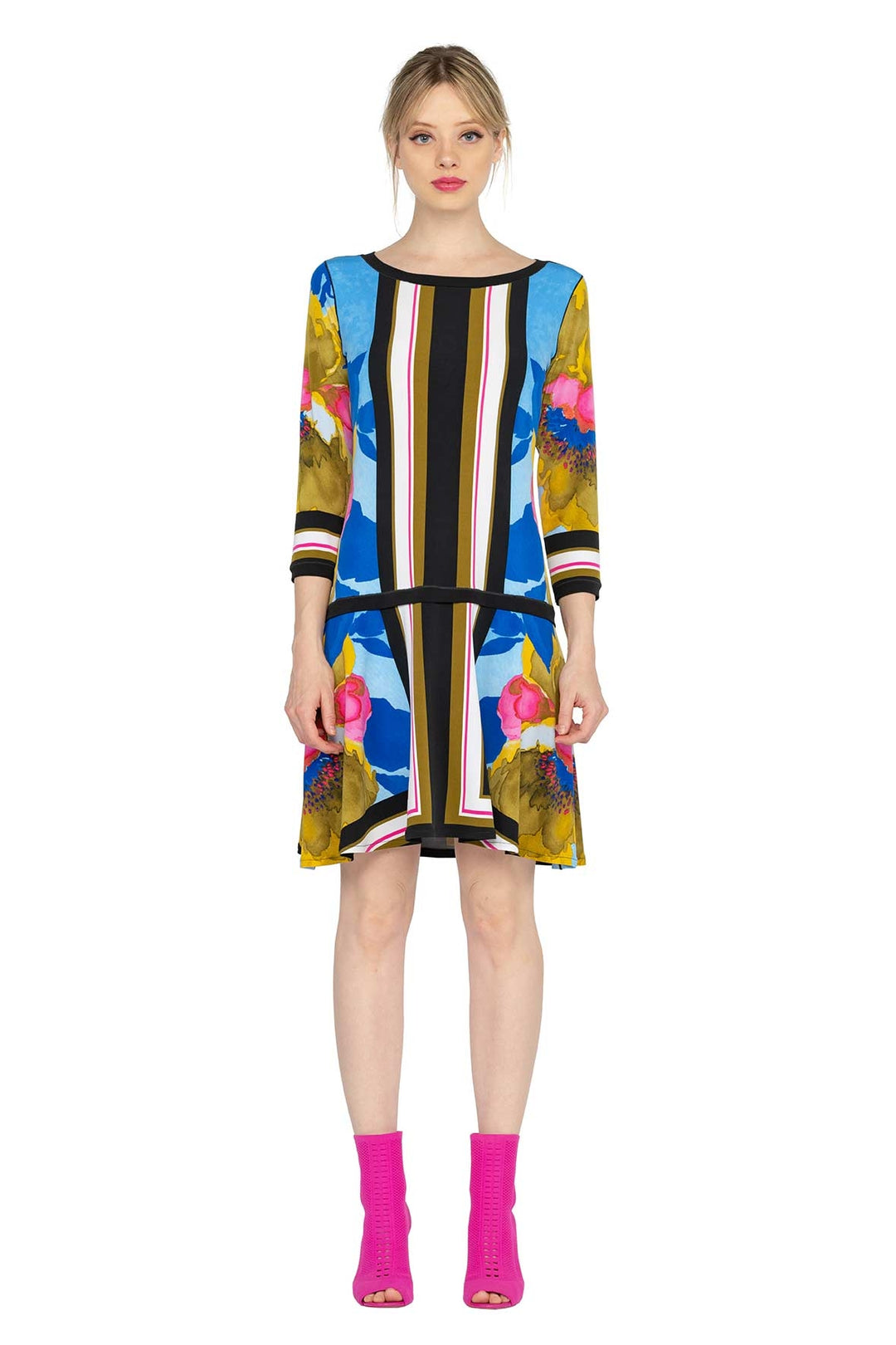 3/4 SL Round Longer Overskirt Banded Dress