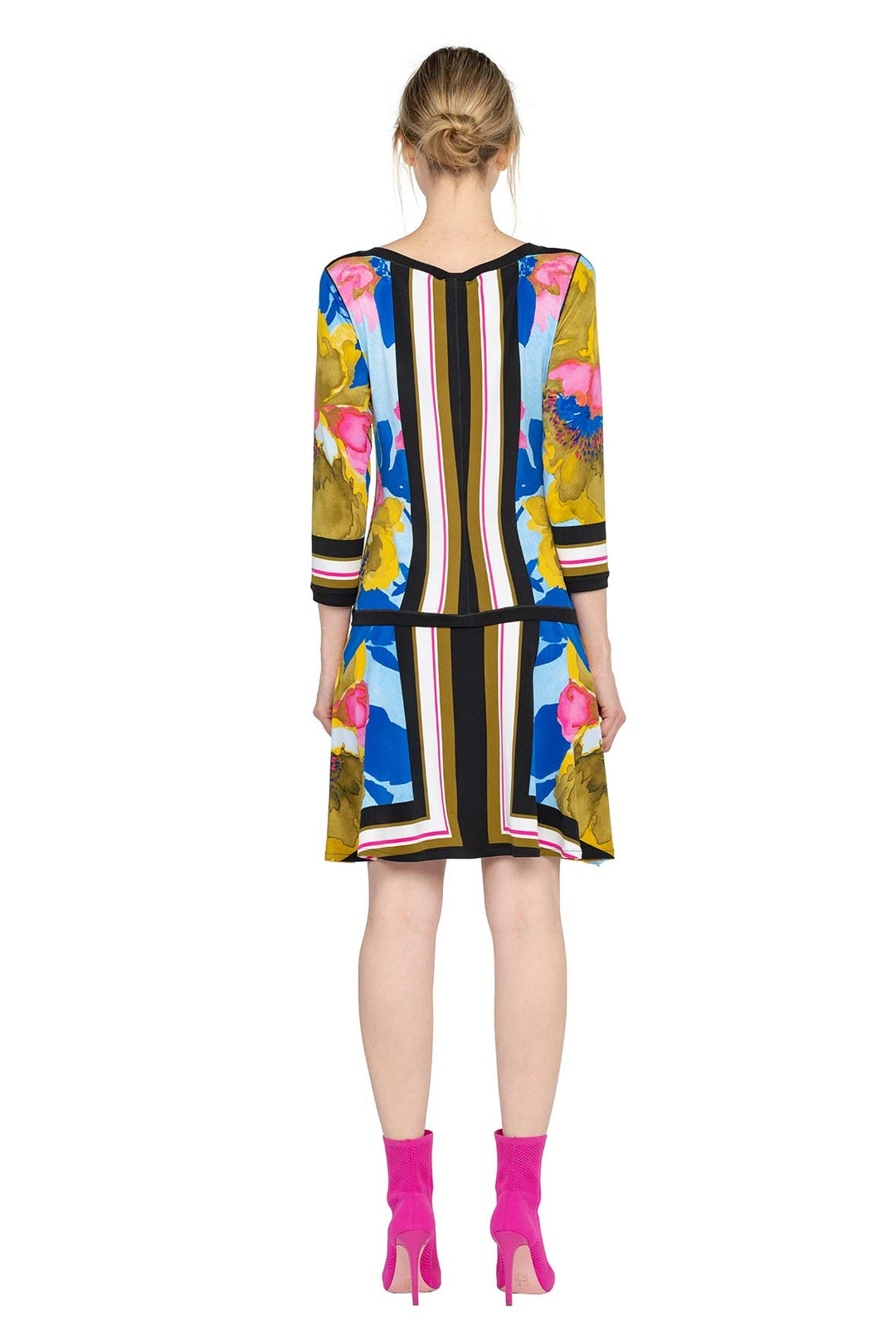 3/4 SL Round Longer Overskirt Banded Dress