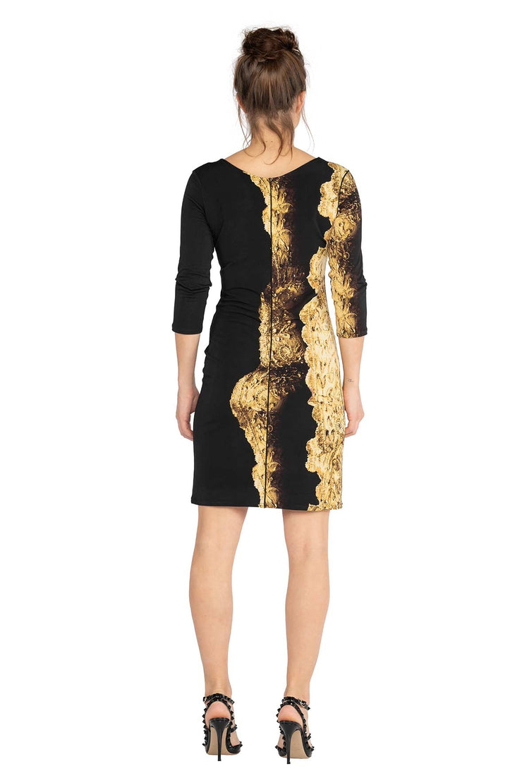 3/4 SLV O.P.S. V Neck Dress