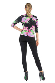 3/4 Sleeve Slit Cut Neck Top