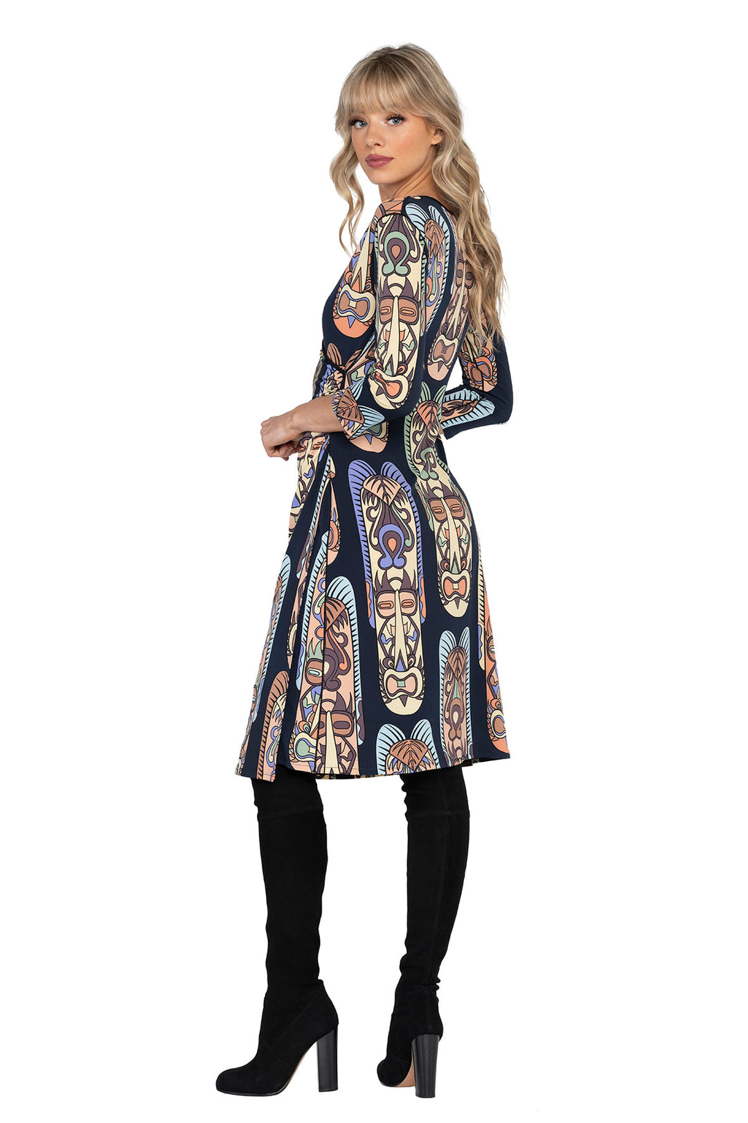 3/4 SLV Fold Over Dress