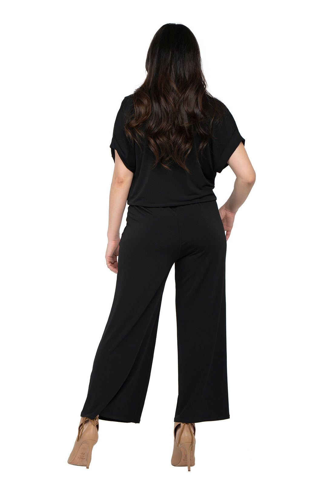 S/SL Fold Over Wide Leg Pocket Cropped Jumpsuit