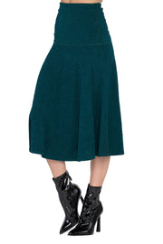 2 Panel Double Wide Waist Band Boot Length Flair Skirt