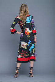3/4 Sleeve Ruffle Dress