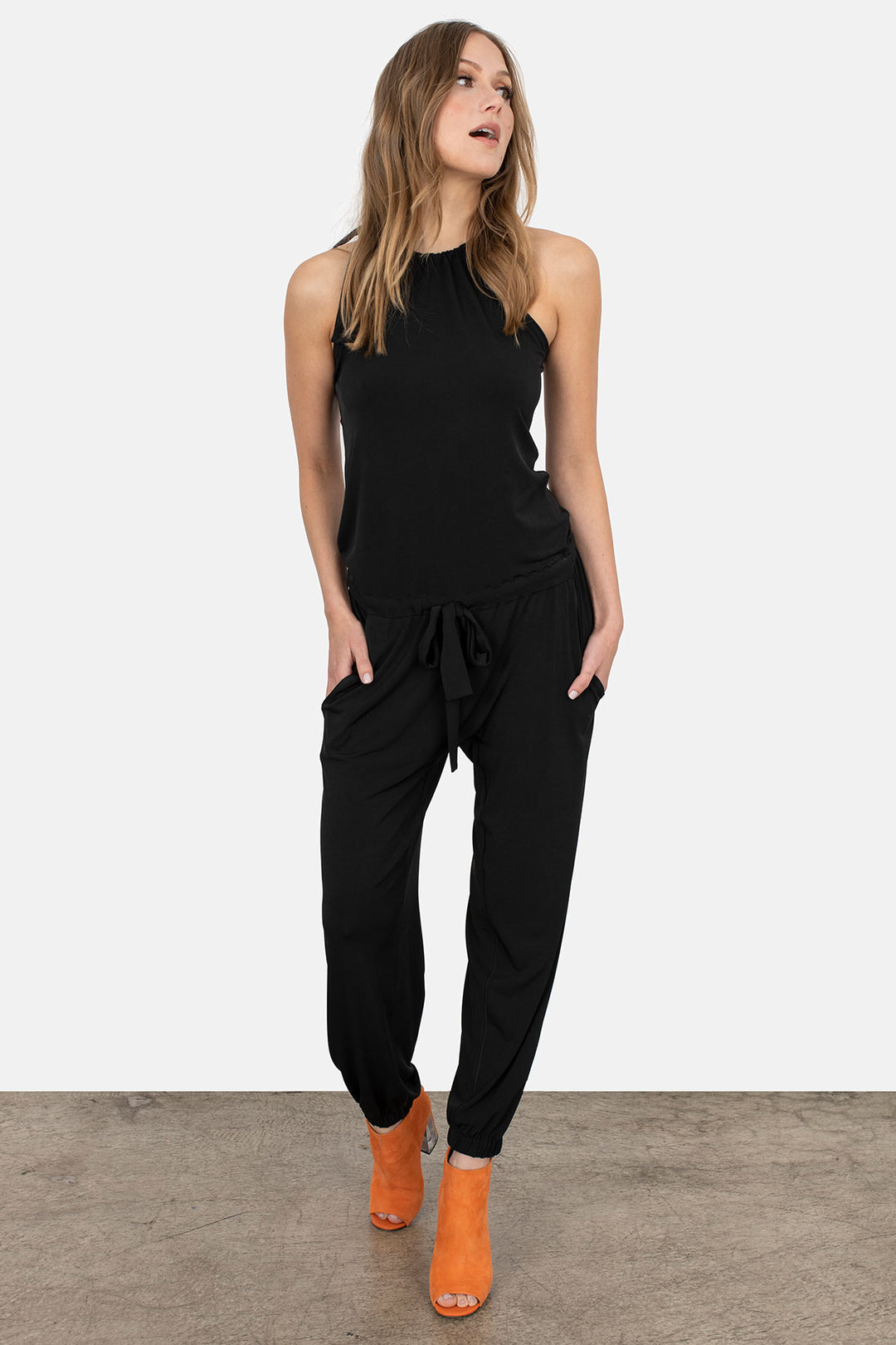 Neck Tie Jumpsuit