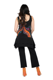 S/L HIP BAND/FLARE LONG TUNIC