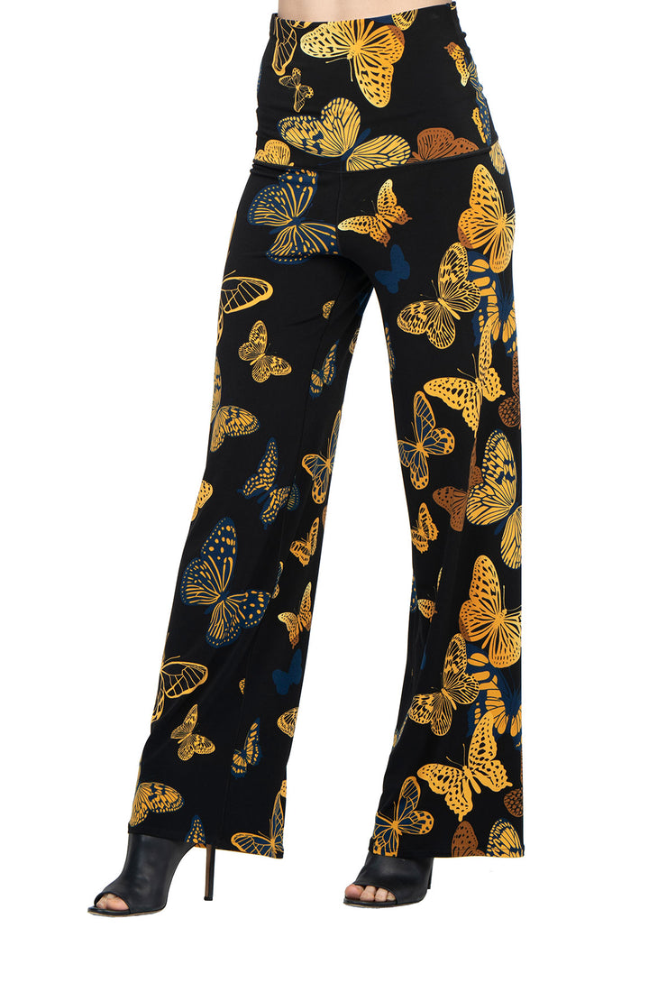 Extra High Elastic Waist Straight Pants