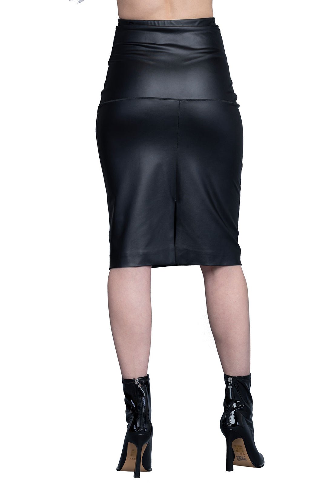 High Waist Slit Back Lined Pencil Skirt