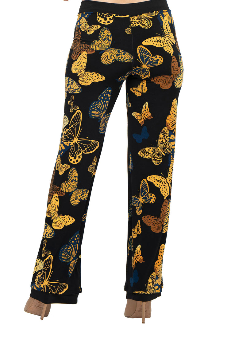 2" Small Yoke Elastic High Waist Straight Turnover Pants