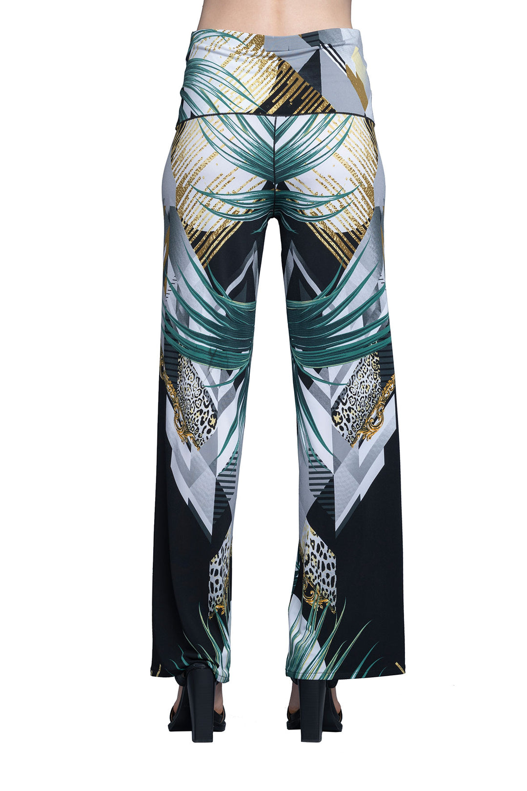 High Elastic Waist Straight Pants